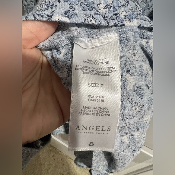 Women’s blue flower floral flowy dress Angels Forever Young sz XL - Picture 9 of 10